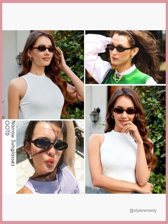 Retro Oval Sunglasses for Small Faces with Plastic Frames main image 7